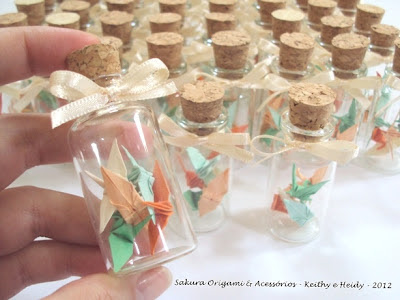 lembrancinhas de casamento criativas mini tsuru vidrinho da felicidade sakura origami atelie
