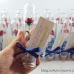 Lembrancinhas do Pequeno Príncipe – mini rosas de origami no tubo pet (aniversário de 1 aninho)