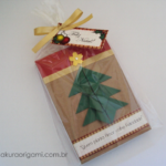 Lembrança Bloquinho de Anotações – árvore de natal de origami
