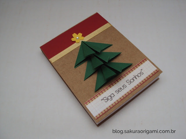 Lembrança de Natal com origami - kit marcador, calendário e bloquinho - sakura origami atelie