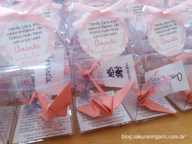 Porta maternidade com irmãs e lembrancinhas - sakura origami atelie