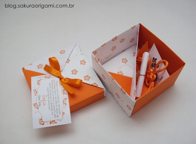Lembrancinhas - caixinha de origami para bombom