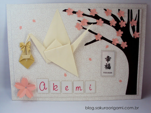 Porta Maternidade tsuru com trouxinha de origami - sakura origami atelie