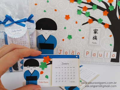 Porta Maternidade e lembrancinhas calendário - sakura origami atelie
