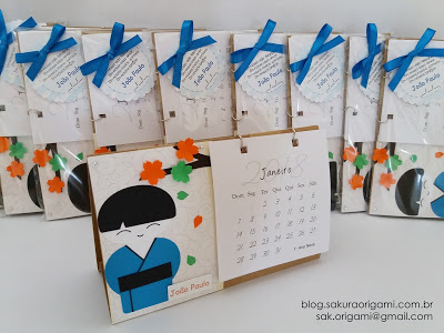 Porta Maternidade e lembrancinhas calendário - sakura origami atelie