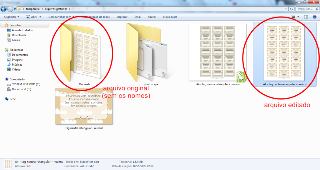 Como colocar o Nome nos arquivos gratuitos usando PhotoScape - Sakura Origami Ateliê 