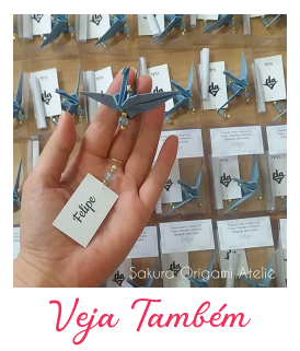 lembrancinhas de nascimento ima de tsuru com plaquinha - sakura origami atelie
