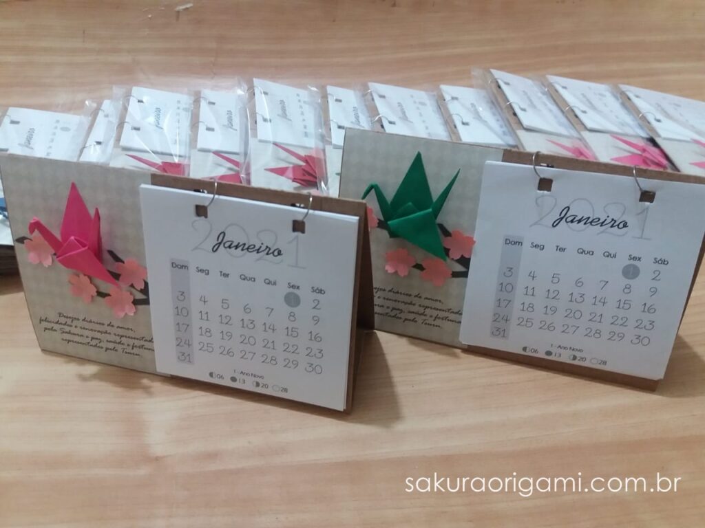 Calendário de Mesa 2021 - para um Amigo - sakura origami atelie 