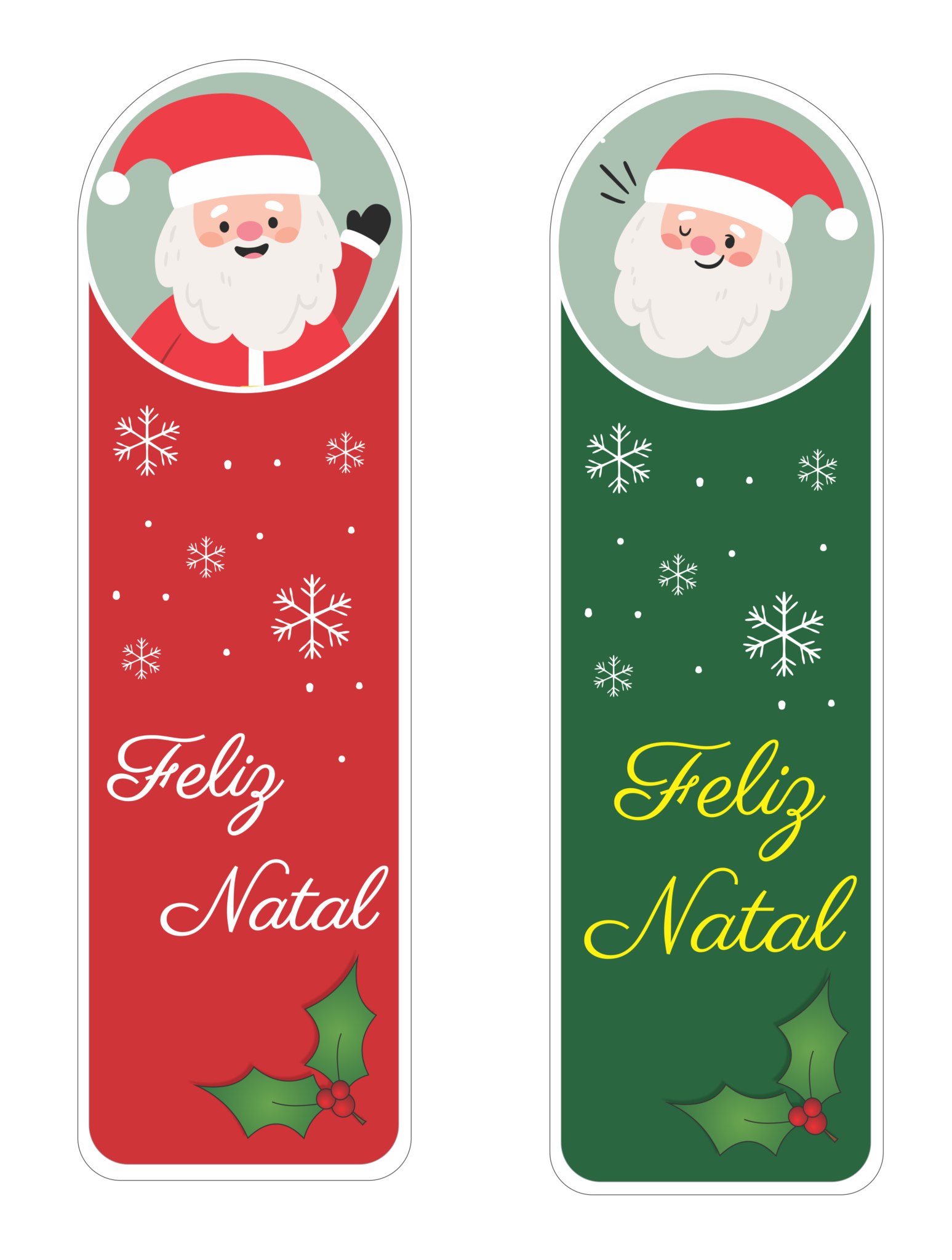 Marcador de livro papai noel – para imprimir