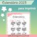 Calendário 2023 para imprimir – flores de sakura