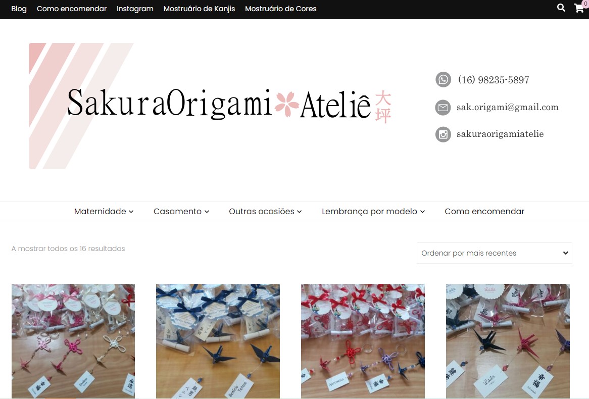nossa Loja Virtual (catálogo) - Sakura Origami Ateliê