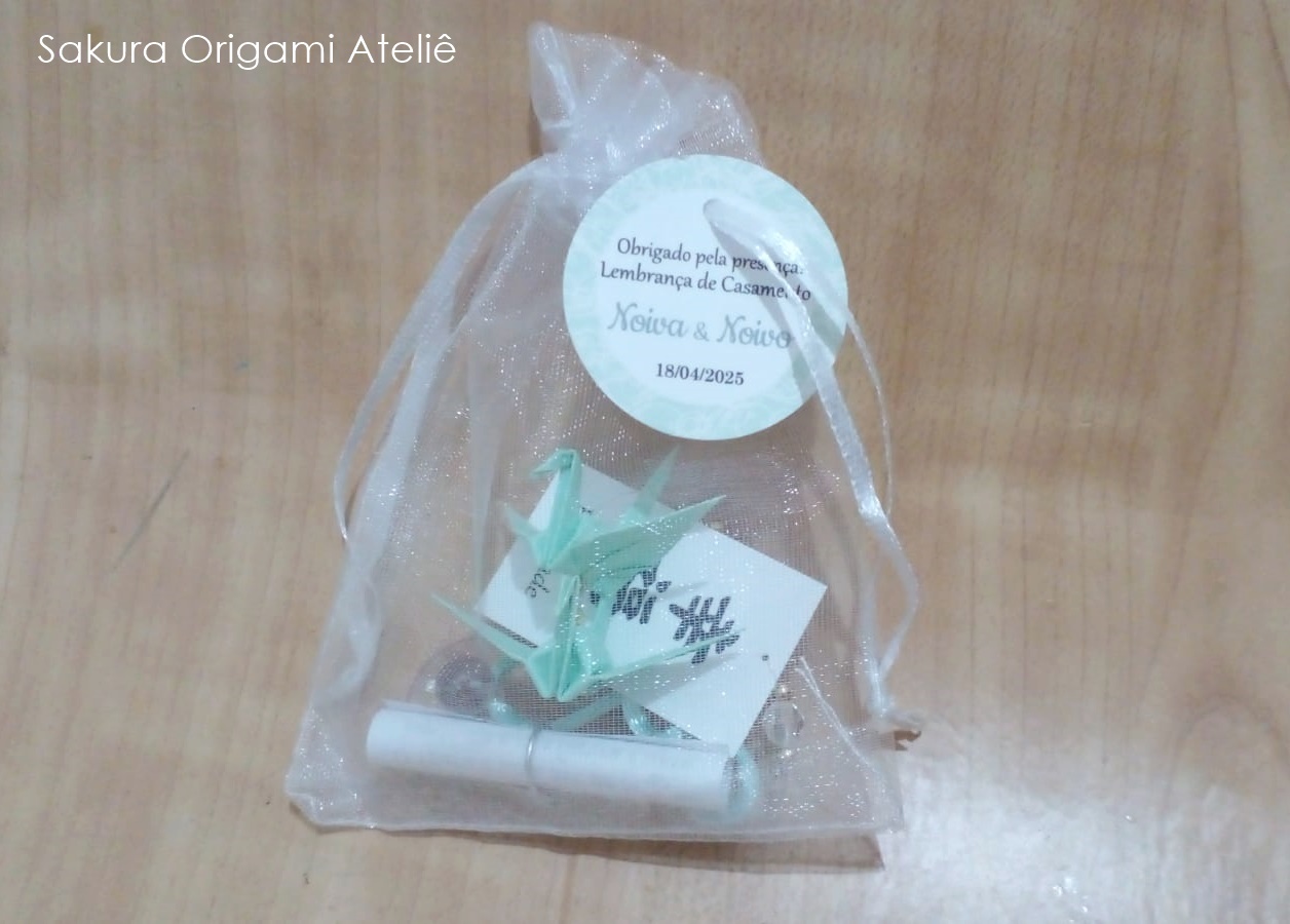 lembrancinhas de casamento - tsurus e nó chinês - tsuru - origami - sakura origami ateliê 01
